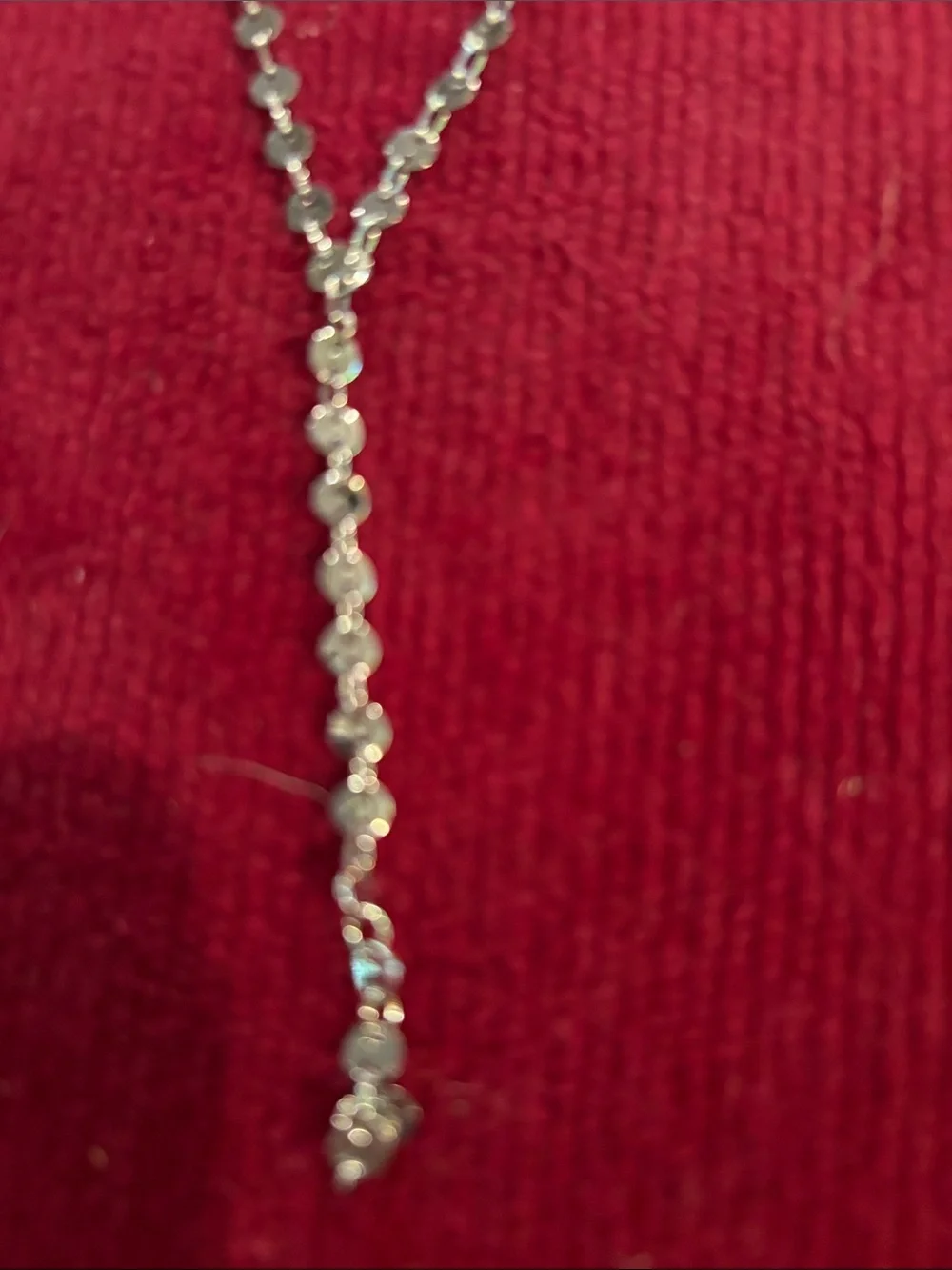 BaubleBar Silver Layered Y-Drop Necklace